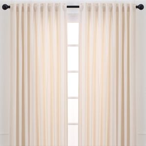 Off White Velvet Room Darkening 2-Piece Curtain Panel Set